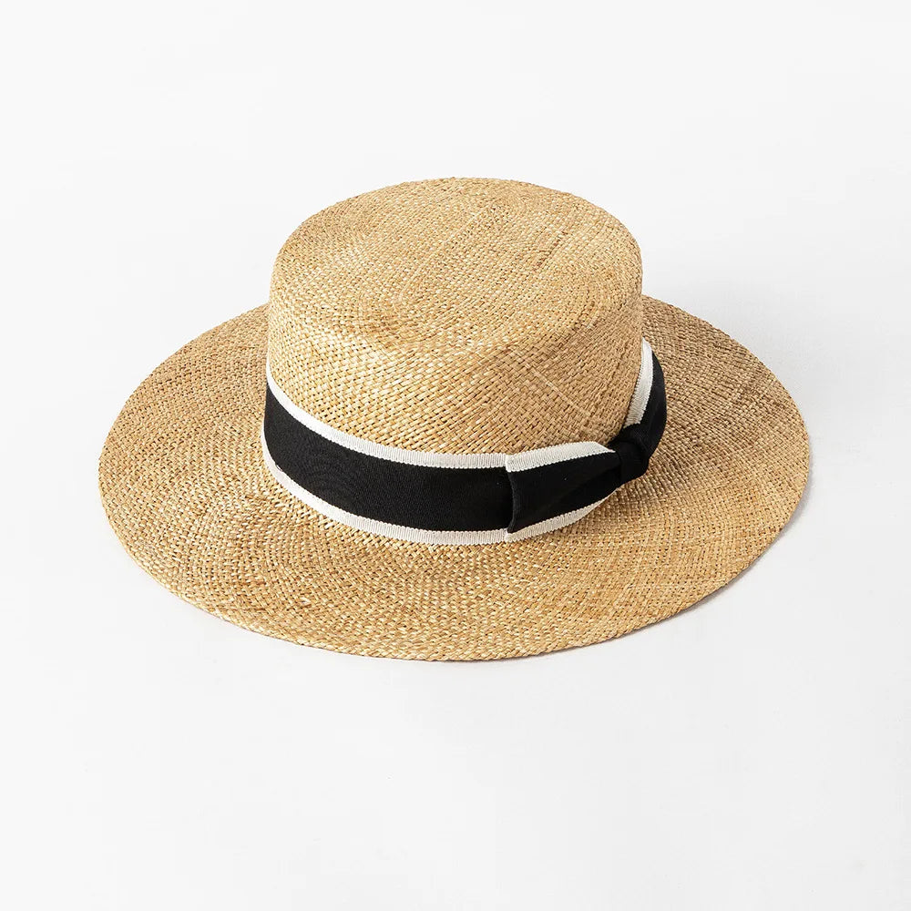Chapéu Panamá Clássico de Palha Natural com Laço – Praia Unissexo