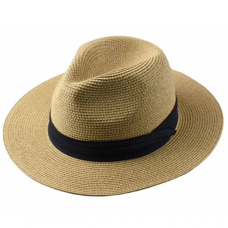 Large size Panama straw hat – wide brim plus size beach sun hat unisex