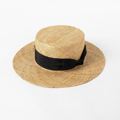 Chapéu Panamá Clássico de Palha Natural com Laço – Praia Unissexo