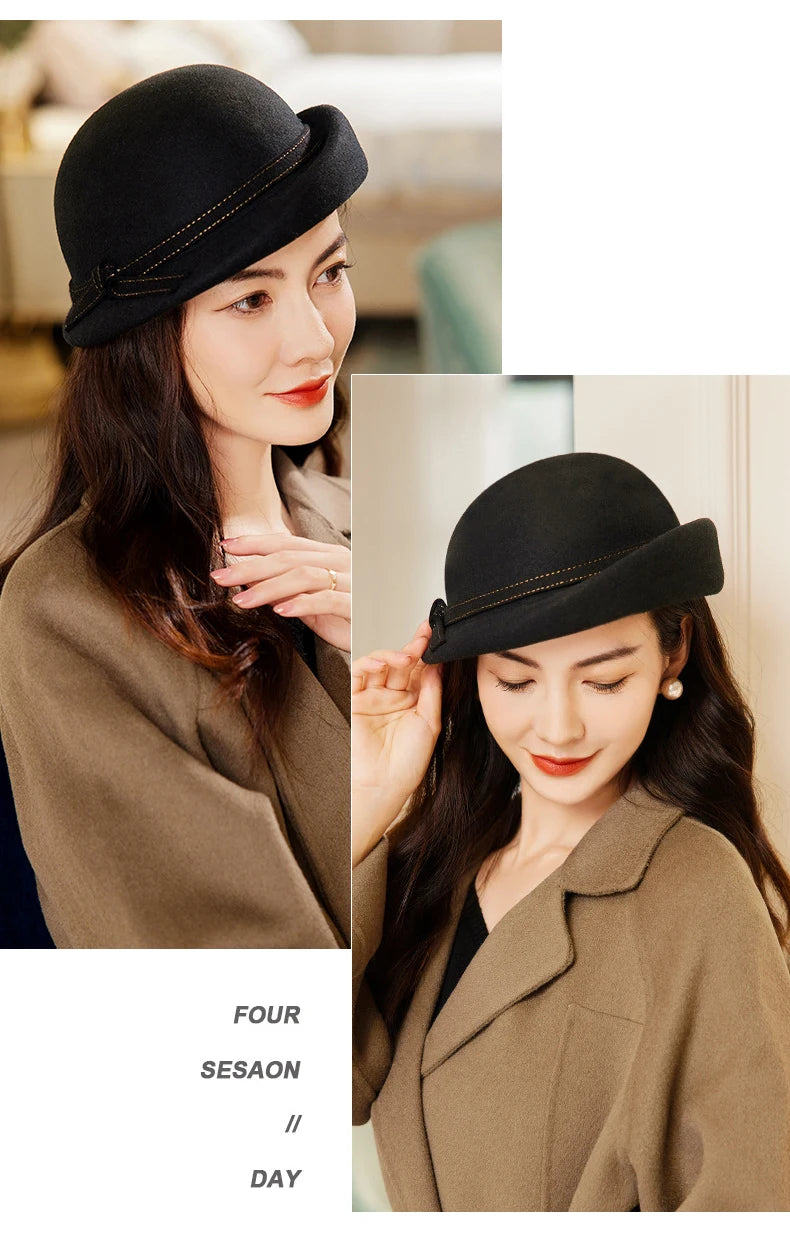 Chapéu Top Hat Britânico Aba Ondulada – Elegância Vintage