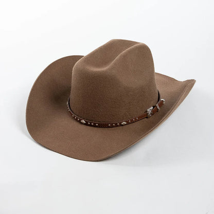Chapéu Cowboy Lã 100% com Faixa Couro – Estilo Western