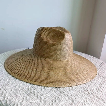Chapéu de Folha de Palmeira Natural Tecido à Mão