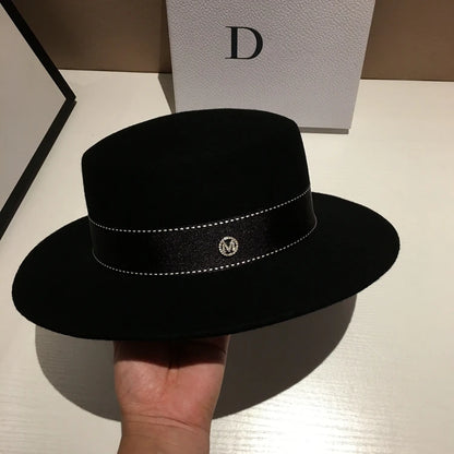 Chapéu Fedora de Lã Feltrada Aba Larga – Estilo Britânico Unissexo