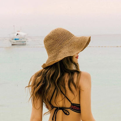 Chapéu de Palha Coreano com Viseira – Estilo Pescador Feminino Verão