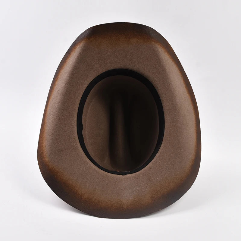 Pure Wool Felt Cowboy Hat - 9cm Wide Brim