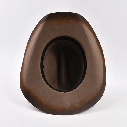 Pure Wool Felt Cowboy Hat - 9cm Wide Brim