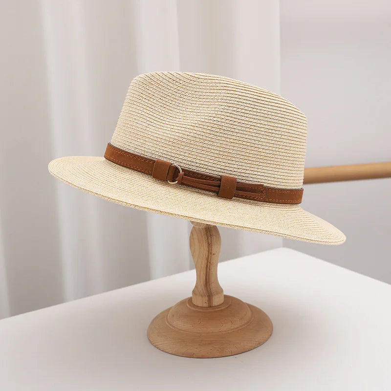 Woven Straw Hat with Wide Brim for Summer