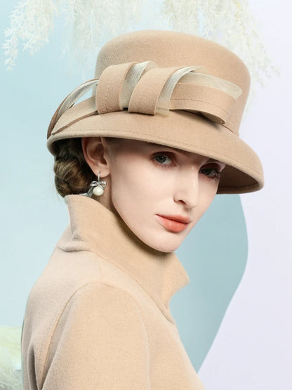 Chapéu Fedora Bowler Vinho com Laço – Elegância Inverno