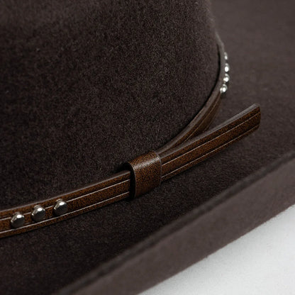 Chapéu Cowboy de Lã Pura – Estilo Western Vintage