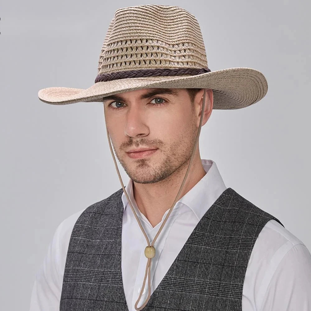 Chapéu Cowboy de Palha Tamanho Grande – Proteção Solar Unissexo