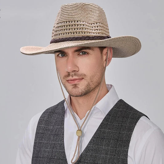 Chapéu Cowboy de Palha Tamanho Grande – Proteção Solar Unissexo