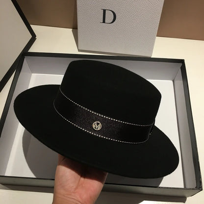 Chapéu Fedora de Lã Feltrada Aba Larga – Estilo Britânico Unissexo