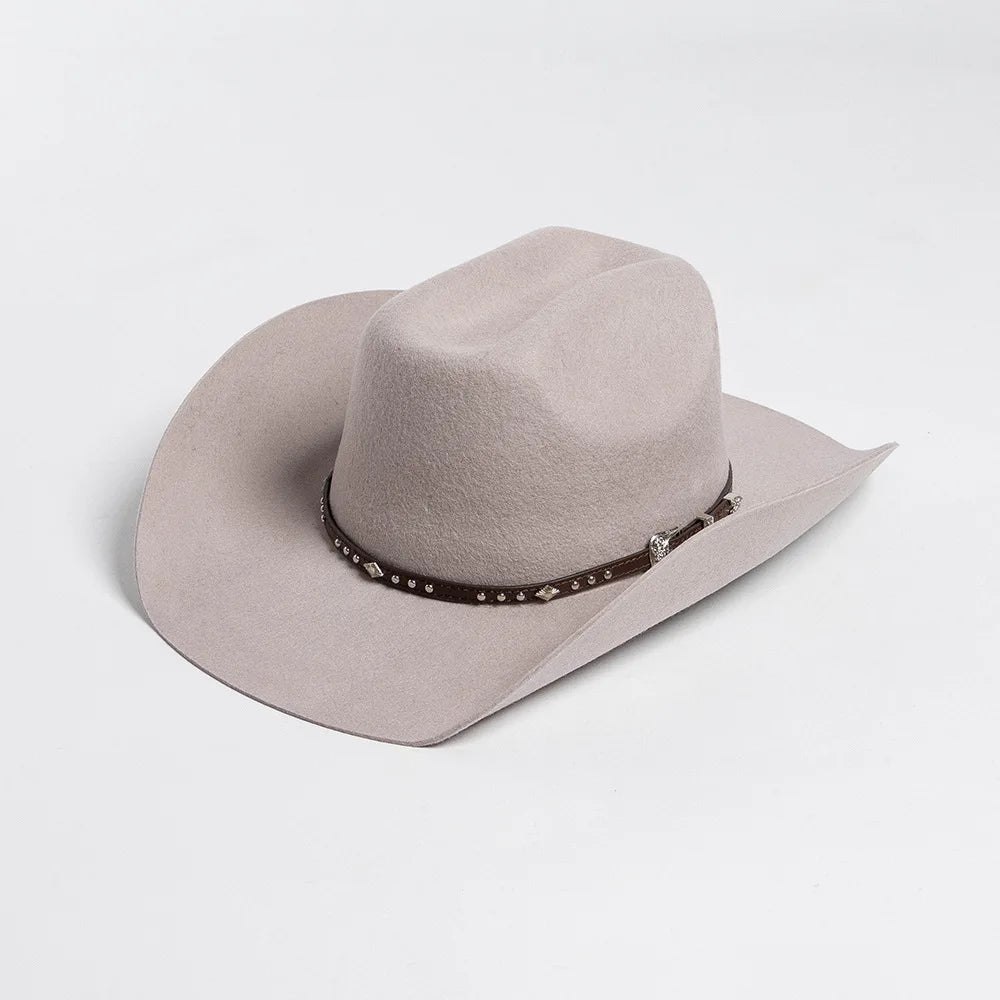 Chapéu Cowboy Lã 100% com Faixa Couro – Estilo Western