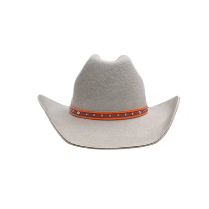 100% Wool Western Cowboy Hat Wide Brim – Unisex Elegance