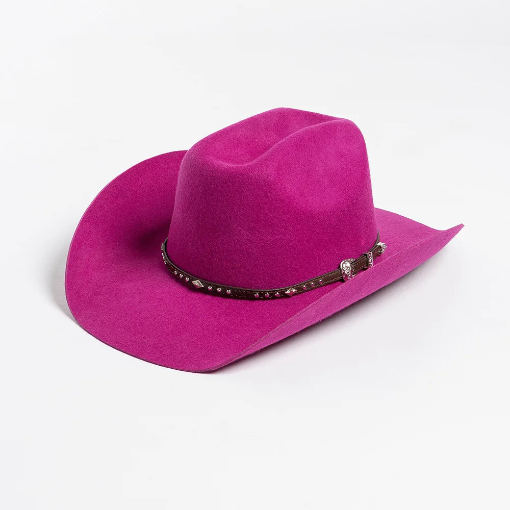 Chapéu Cowboy Lã 100% com Faixa Couro – Estilo Western