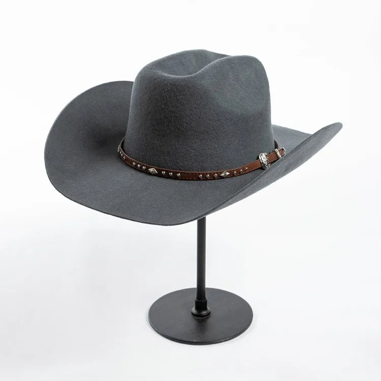Chapéu Cowboy Lã 100% com Faixa Couro – Estilo Western