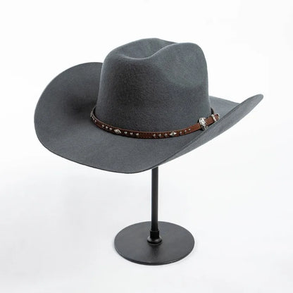Chapéu Cowboy Lã 100% com Faixa Couro – Estilo Western