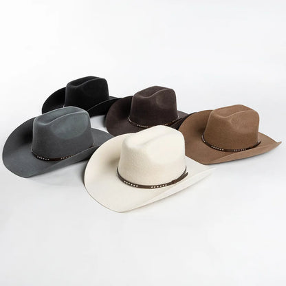 Chapéu Cowboy de Lã Pura – Estilo Western Vintage