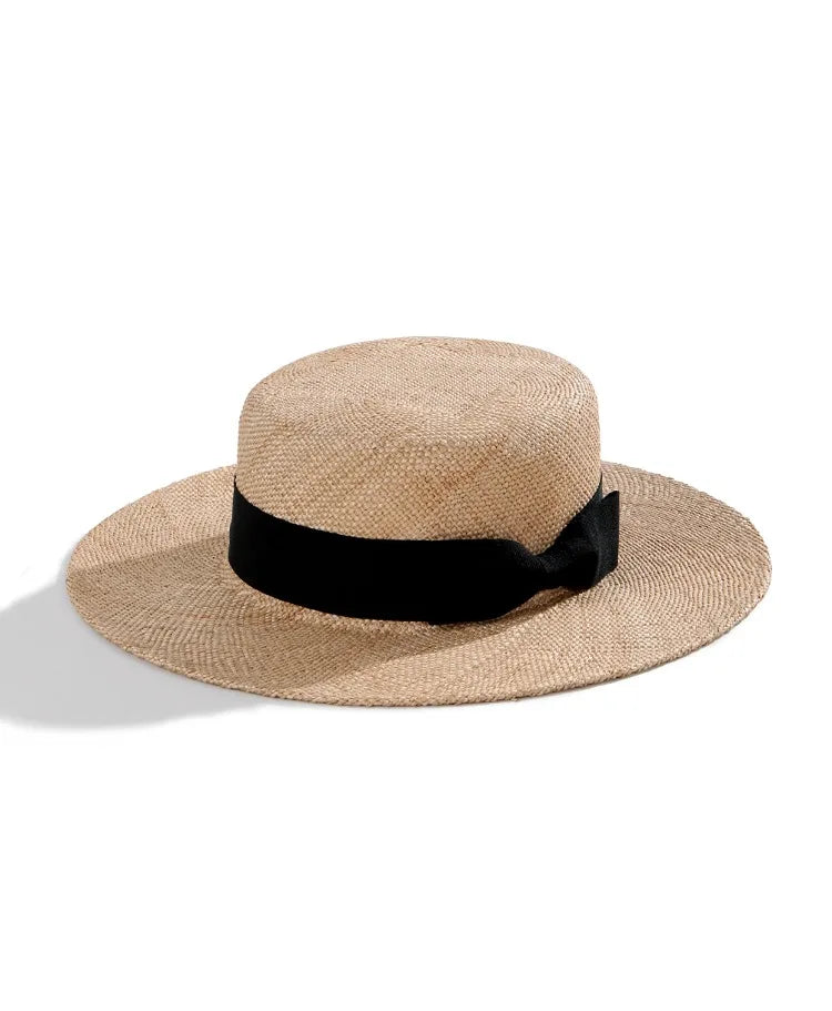Chapéu Panamá Clássico de Palha Natural com Laço – Praia Unissexo
