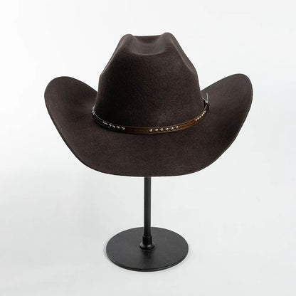 Chapéu Cowboy de Lã Pura – Estilo Western Vintage