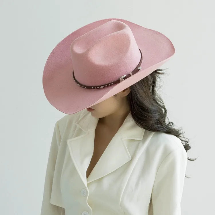 Chapéu Cowboy Lã 100% com Faixa Couro – Estilo Western