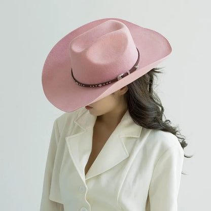 Chapéu Cowboy Lã 100% com Faixa Couro – Estilo Western