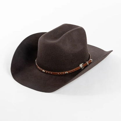 Chapéu Cowboy Lã 100% com Faixa Couro – Estilo Western