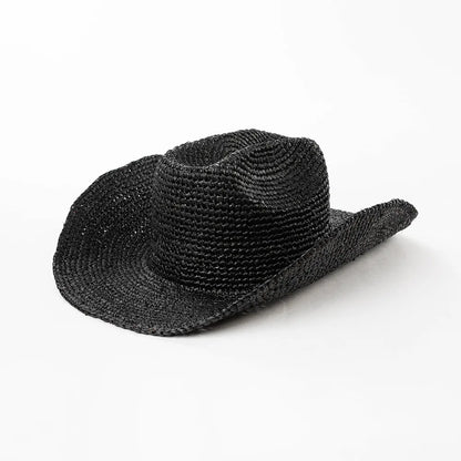 Hand-Crocheted Natural Raffia Hat