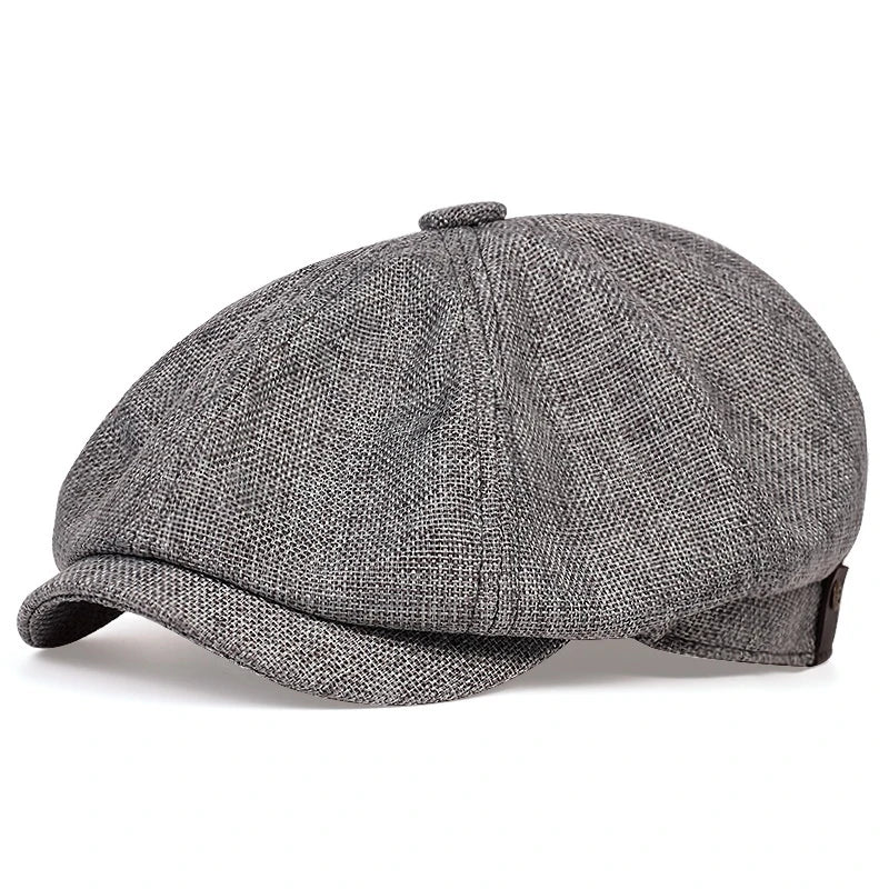 Boina Retro Estilo Britânico Premium – Chapéu Octogonal Espinha de Peixe