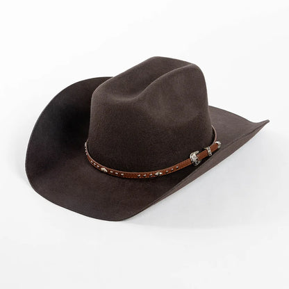 Chapéu Cowboy Lã 100% com Faixa Couro – Estilo Western