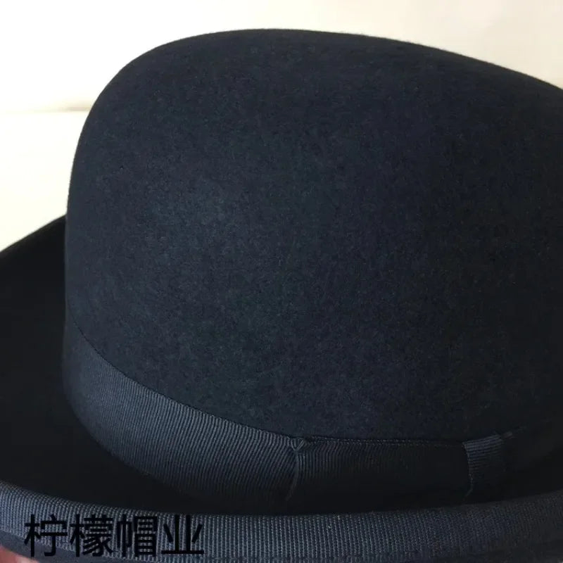 Chapéu Bowler de Lã Pura – Estilo Vitoriano Clássico
