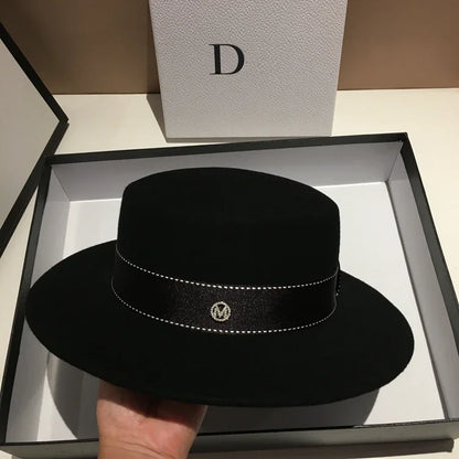Chapéu Fedora de Lã Feltrada Aba Larga – Estilo Britânico Unissexo