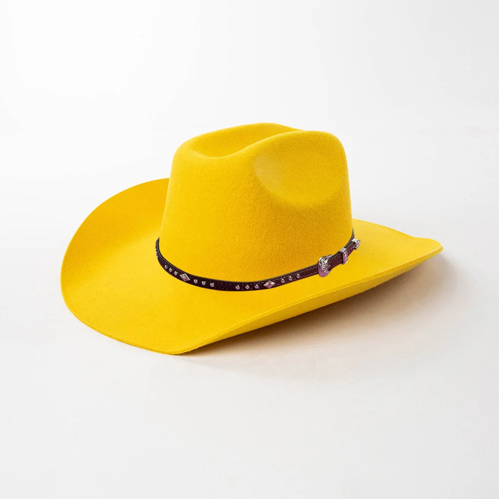 Chapéu Cowboy Lã 100% com Faixa Couro – Estilo Western