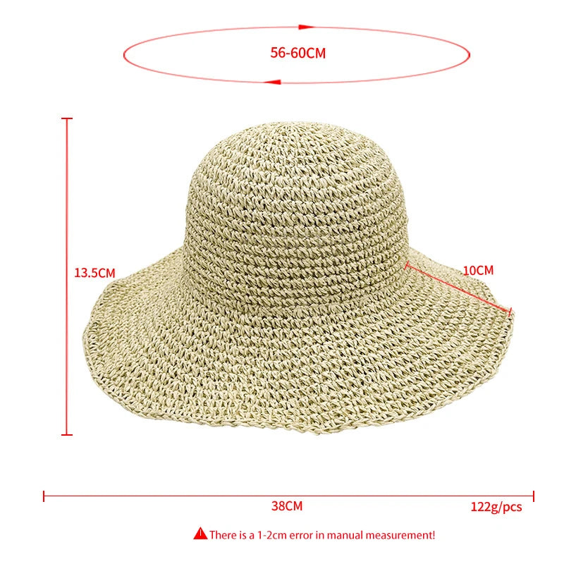 Chapéu de Palha Coreano com Viseira – Estilo Pescador Feminino Verão