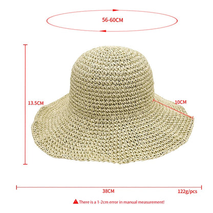 Chapéu de Palha Coreano com Viseira – Estilo Pescador Feminino Verão
