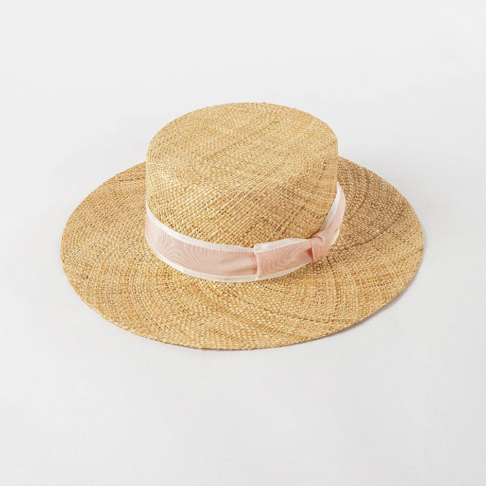 Chapéu Panamá Clássico de Palha Natural com Laço – Praia Unissexo