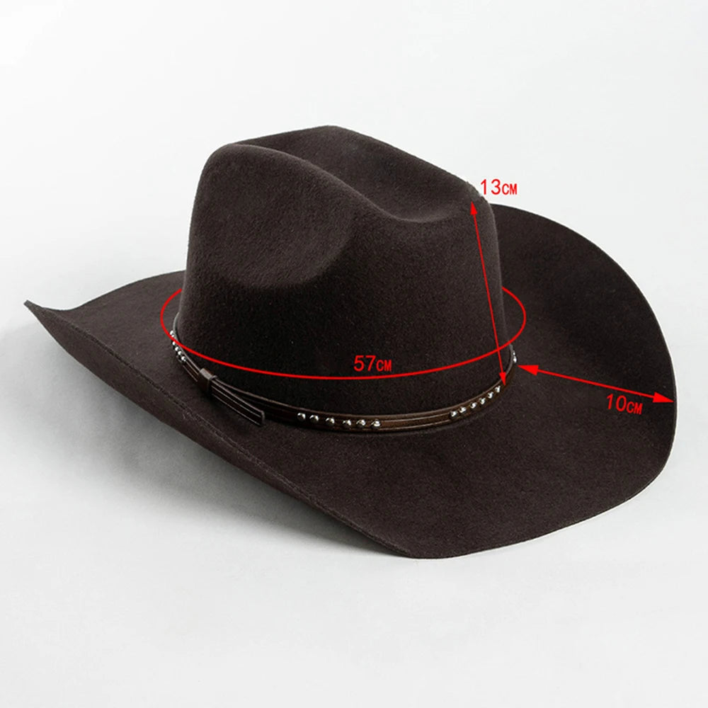 Chapéu Cowboy de Lã Pura – Estilo Western Vintage