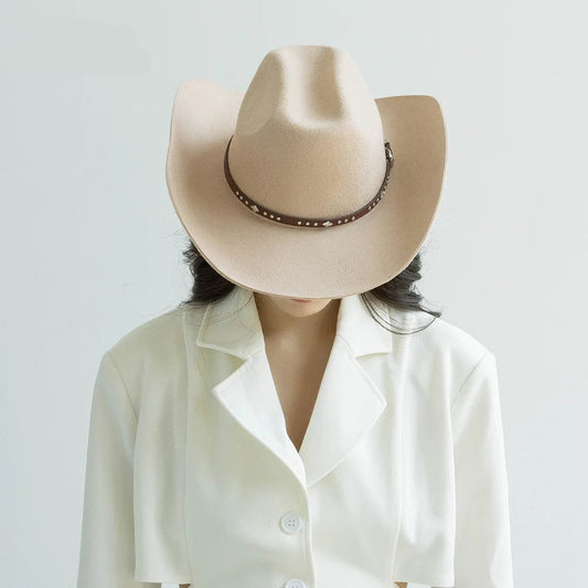 Chapéu Cowboy Lã 100% com Faixa Couro – Estilo Western