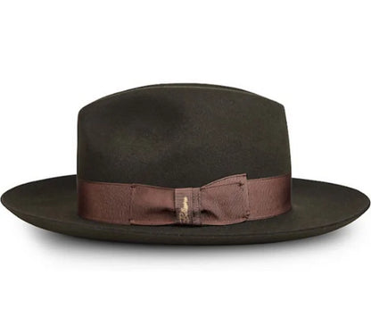 Fedora Retro de Lã Pura com Nó – Estilo Jazz Europeu