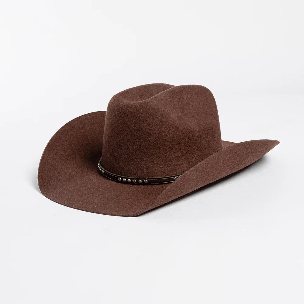Chapéu Cowboy de Lã Pura – Estilo Western Vintage