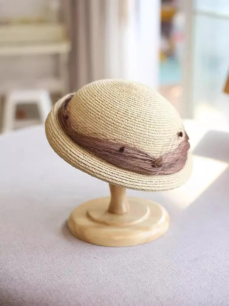 Chapéu Fötr em Ráfia 100% Natural Estilo Francês