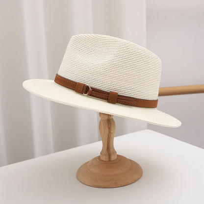 Woven Straw Hat with Wide Brim for Summer