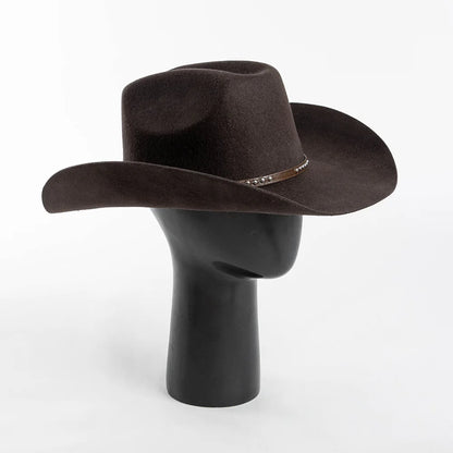 Chapéu Cowboy de Lã Pura – Estilo Western Vintage