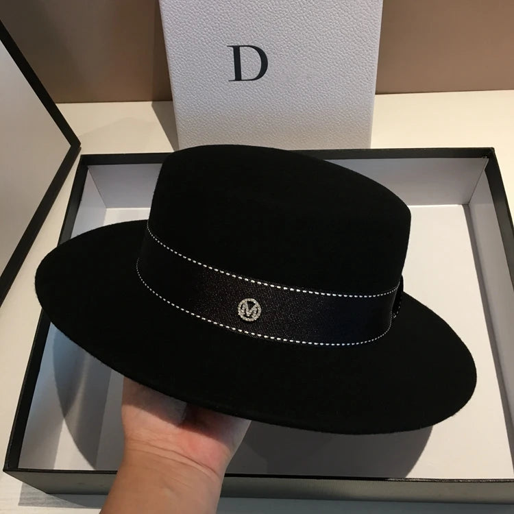 Chapéu Fedora de Lã Feltrada Aba Larga – Estilo Britânico Unissexo