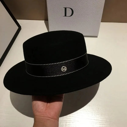 Chapéu Fedora de Lã Feltrada Aba Larga – Estilo Britânico Unissexo