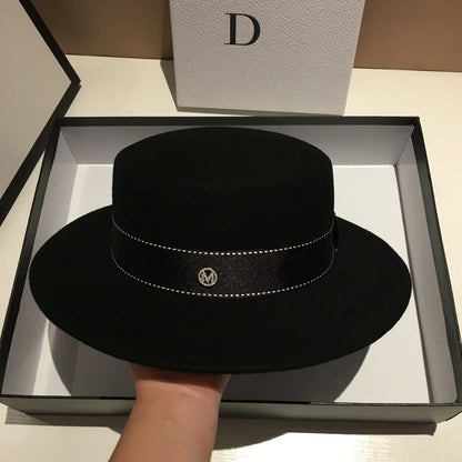 Chapéu Fedora de Lã Feltrada Aba Larga – Estilo Britânico Unissexo