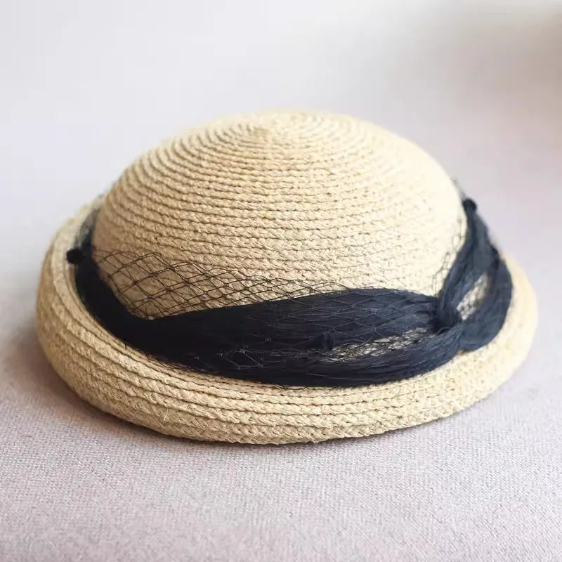 Chapéu Fötr em Ráfia 100% Natural Estilo Francês
