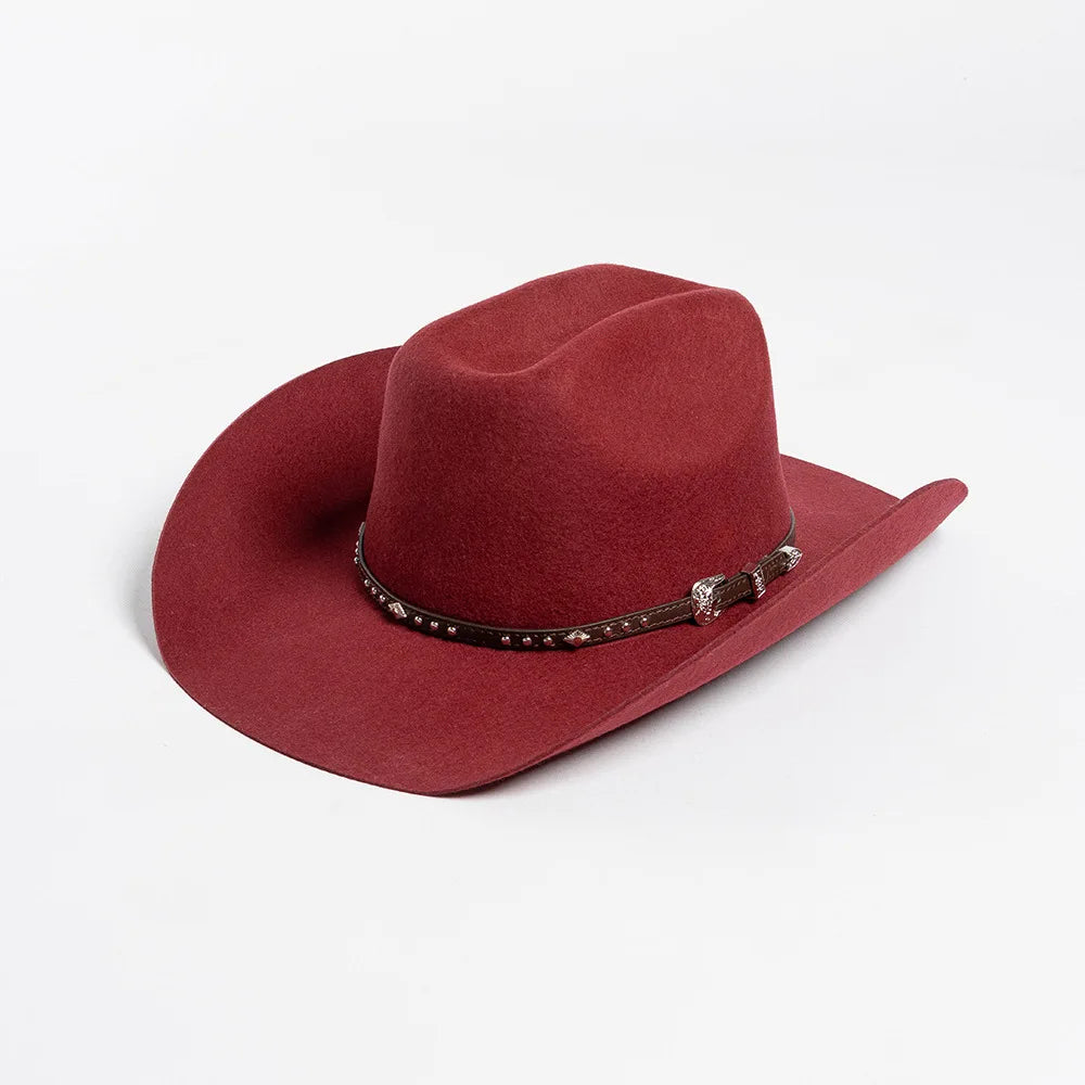 Chapéu Cowboy Lã 100% com Faixa Couro – Estilo Western