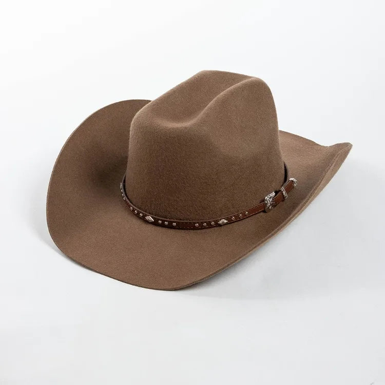 Chapéu Cowboy Lã 100% com Faixa Couro – Estilo Western