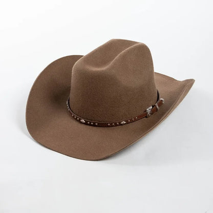 Chapéu Cowboy Lã 100% com Faixa Couro – Estilo Western